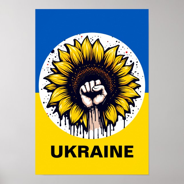 Protest Poster support för Ukrainas multistorlekar (Framsidan)