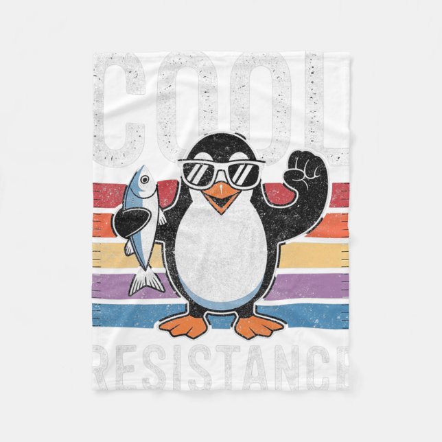 Protestant om Coola Resistens Penguin Tariffs Fleecefilt (Framsidan)