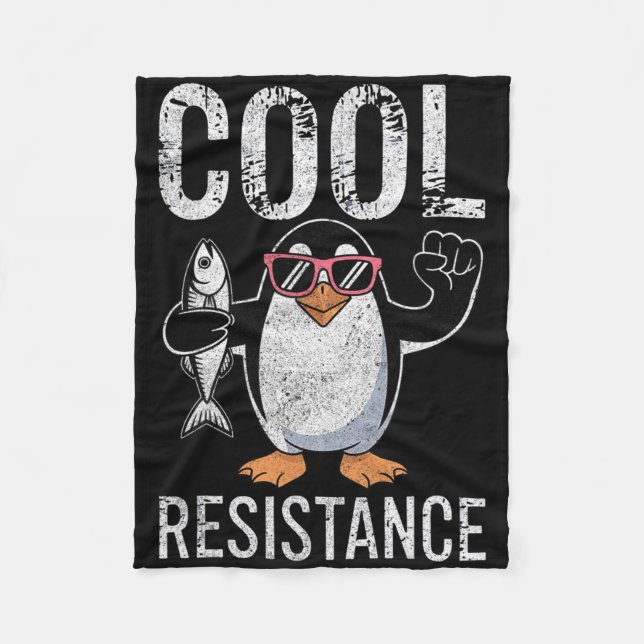 Protestant om Coola Resistens Penguin Tariffs Fleecefilt (Framsidan)