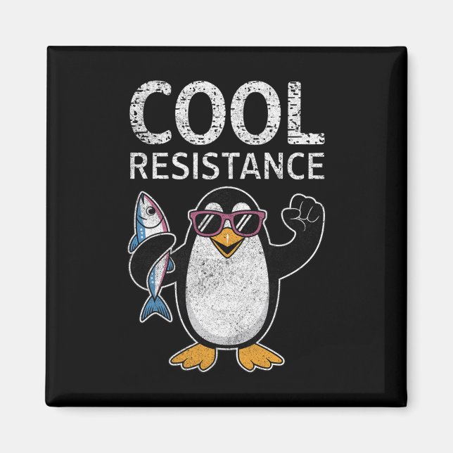 Protestant om Coola Resistens Penguin Tariffs Magnet (Framsidan)