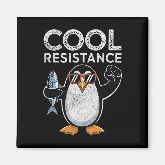 Protestant om Coola Resistens Penguin Tariffs Magnet (Framsidan)