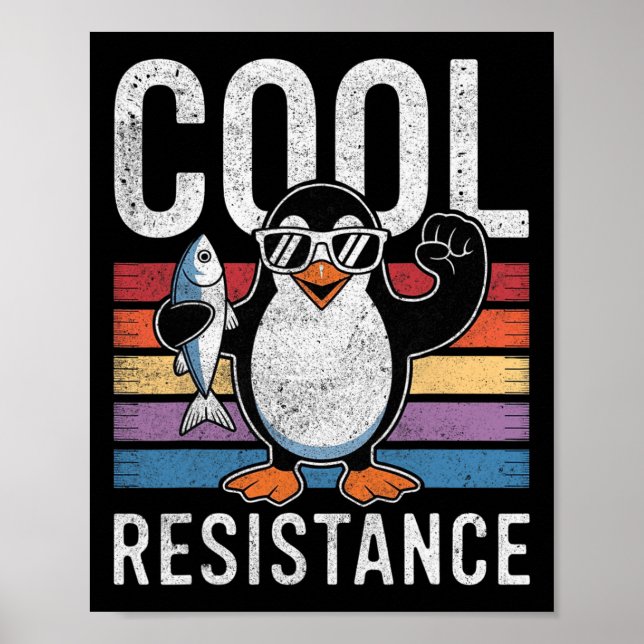 Protestant om Coola Resistens Penguin Tariffs Poster (Framsidan)