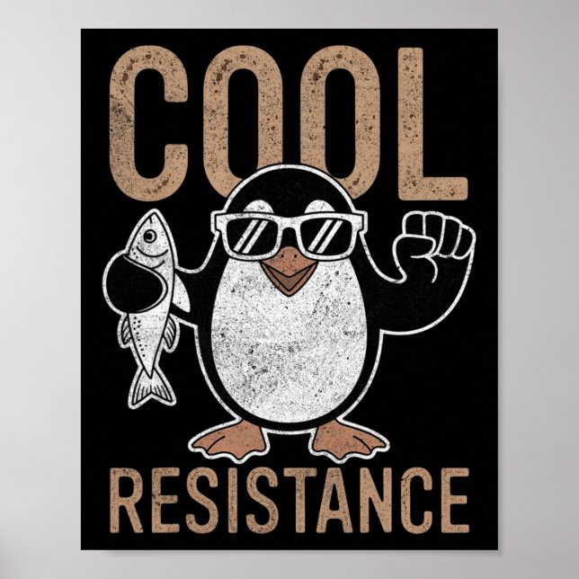 Protestant om Coola Resistens Penguin Tariffs Poster (Framsidan)