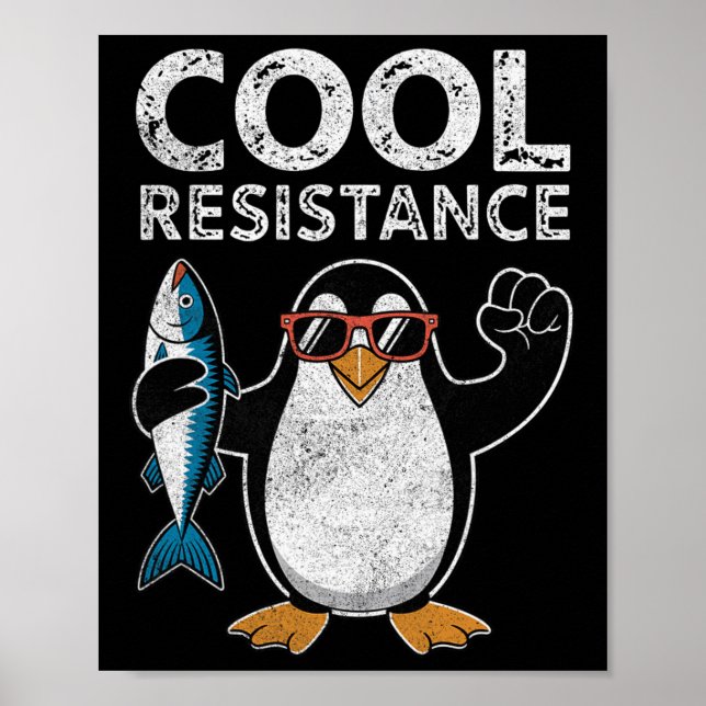 Protestant om Coola Resistens Penguin Tariffs Poster (Framsidan)