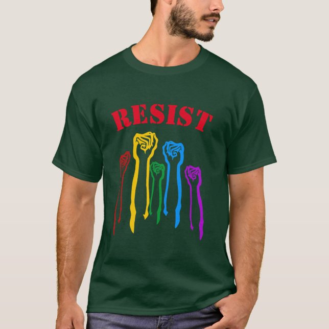Protesten för regnbågenävegay pride MOTSTÅR T Shirt (Framsida)