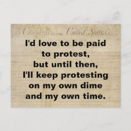 protestera mot att min egen Höger i tidsplanen int Vykort