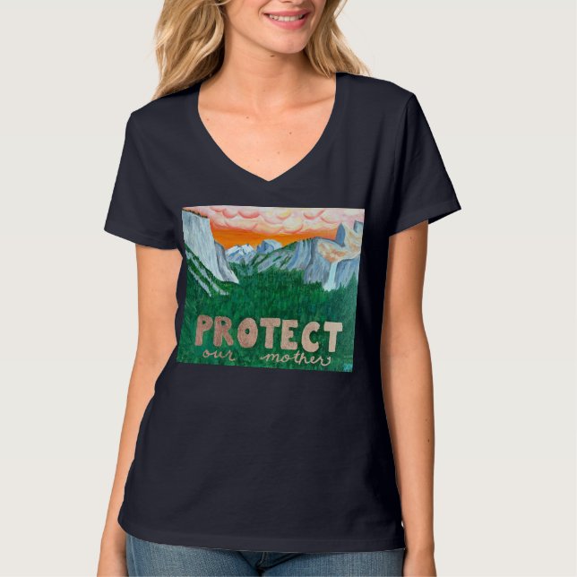 protestera, skydda mor natur, parker t shirt (Framsida)