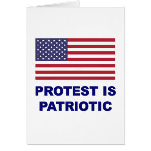 Protesterna är patriotiska hälsningskort