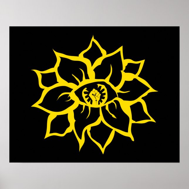 protesterna från blommans första öga poster (Framsidan)