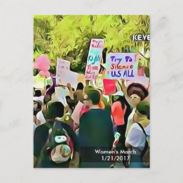 Protestkort för kvinnor i mars vykort