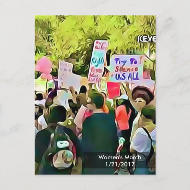 Protestkort för kvinnor i mars vykort (Framsida)