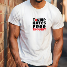 Protestslogan i student mot trumman är röd vit t shirt