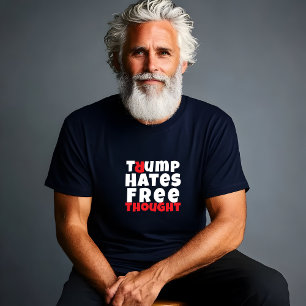 Protestslogan i student mot trumman är röd vit t shirt