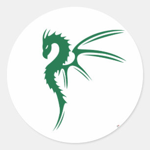 Prothero the Grönt Dragon Runt Klistermärke