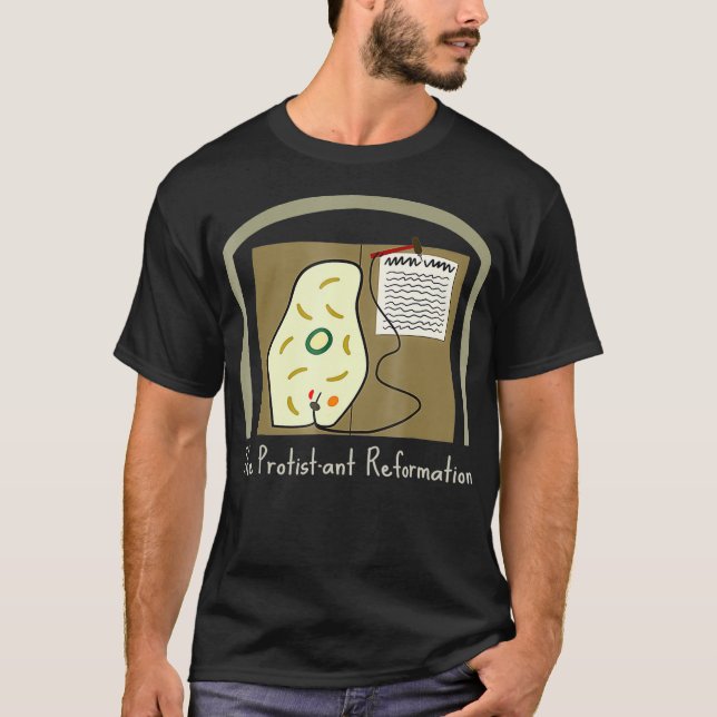 Protistant Reformation Funny Microbiology T Shirt (Framsida)