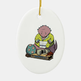 Protoceratops förälder på julprydnad julgransprydnad keramik