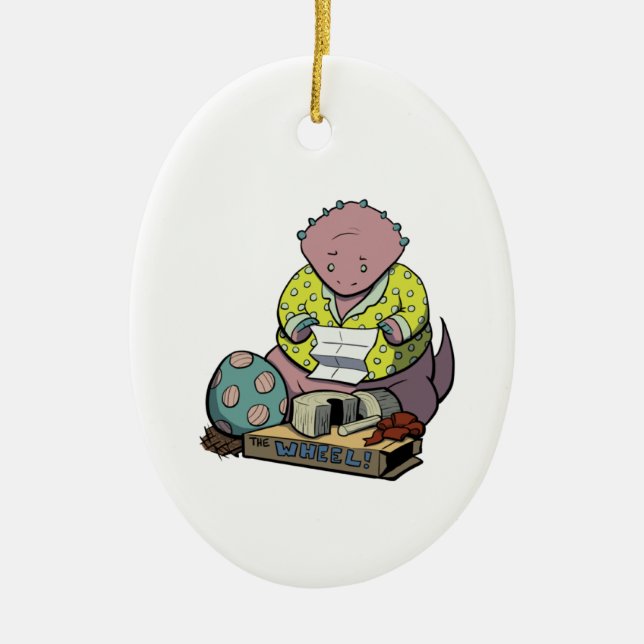 Protoceratops förälder på julprydnad julgransprydnad keramik (Framsidan)