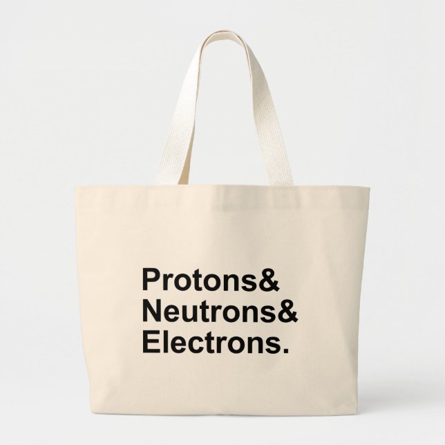 Protoner Neutroner Elektroner | 3 delar av en atom Jumbo Tygkasse (Framsidan)