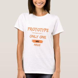prototyp, endast en tillverkades t shirt