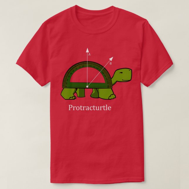 Protracturtle Funny Math Turtle T Shirt (Design framsida)