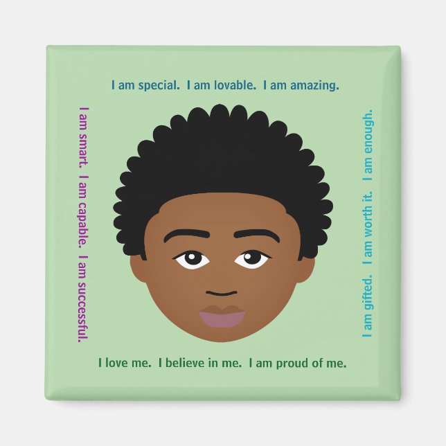#Proud2BNaturalMe #Affirmations Locker Magnet (Framsidan)