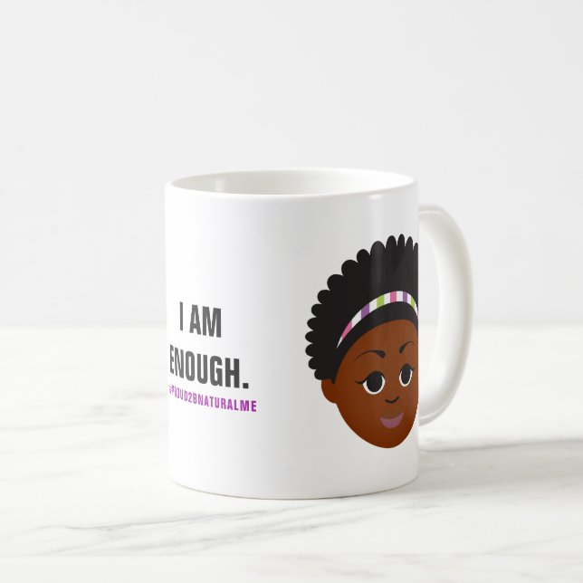 #Proud2BNaturalMe-bekräftelse Kaffemugg (Framsida höger)