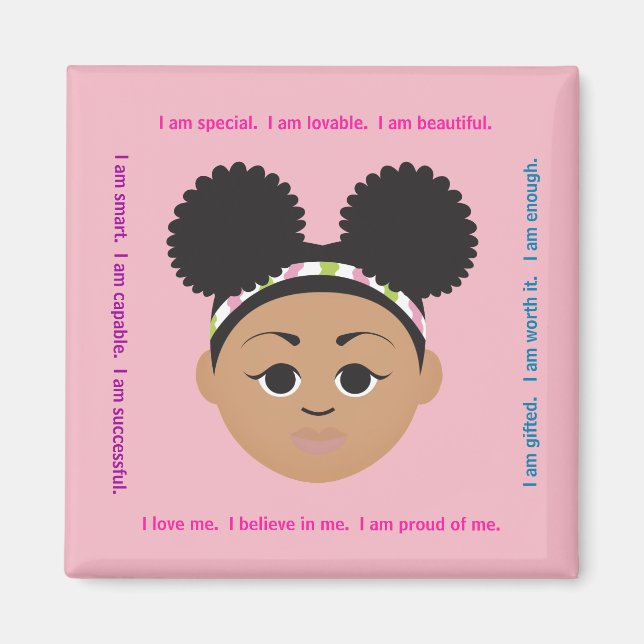 #Proud2BNaturalMe #IAm Positive Affirmation Magnet (Framsidan)