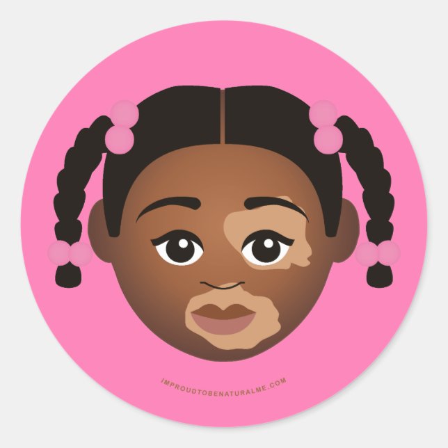 #Proud2BNaturalMe Välj-min-komplexion Runt Klistermärke (Framsida)