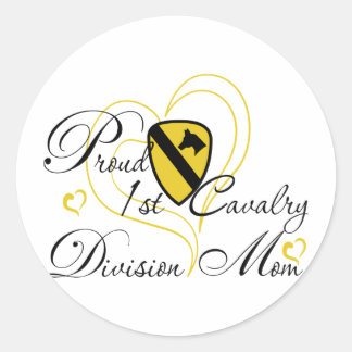 Proud 1st Cavalry Mamma Heart Runt Klistermärke