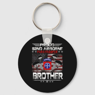 Proud 82:a Airborne Paratrooper Brother US Flagga Nyckelring