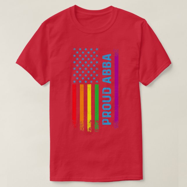Proud Abba LGBT HGBTQ Rainbow Flagga Proud Grandma T Shirt (Design framsida)
