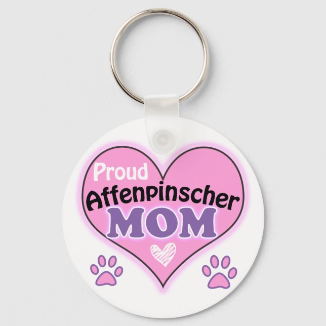 Proud Affenpinscher Mamma Nyckelring (Framsida)