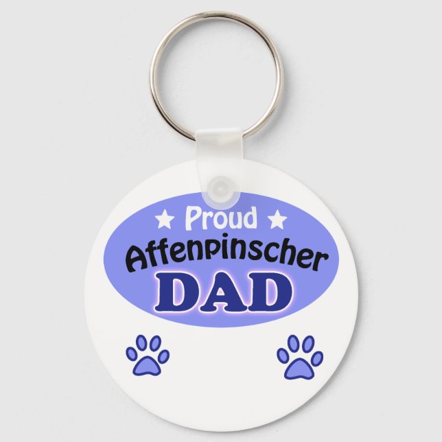 Proud Affenpinscher Pappa Nyckelring (Framsida)