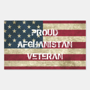 Proud Afghanistan Veteran Sticker Rektangulärt Klistermärke