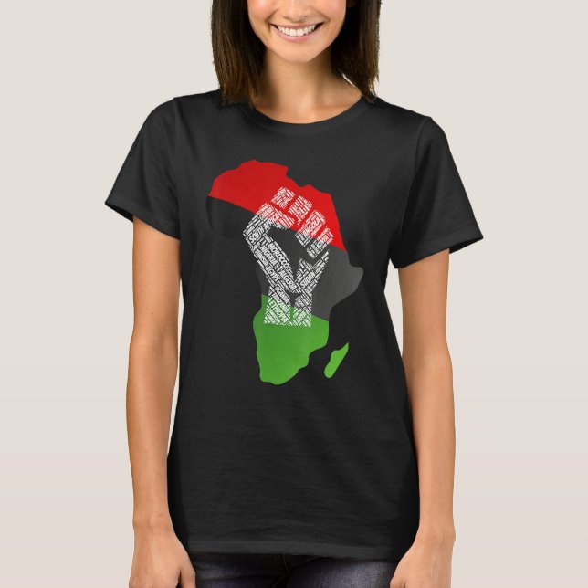 Proud Africa Flag African Continent Young ed Ances T Shirt (Framsida)