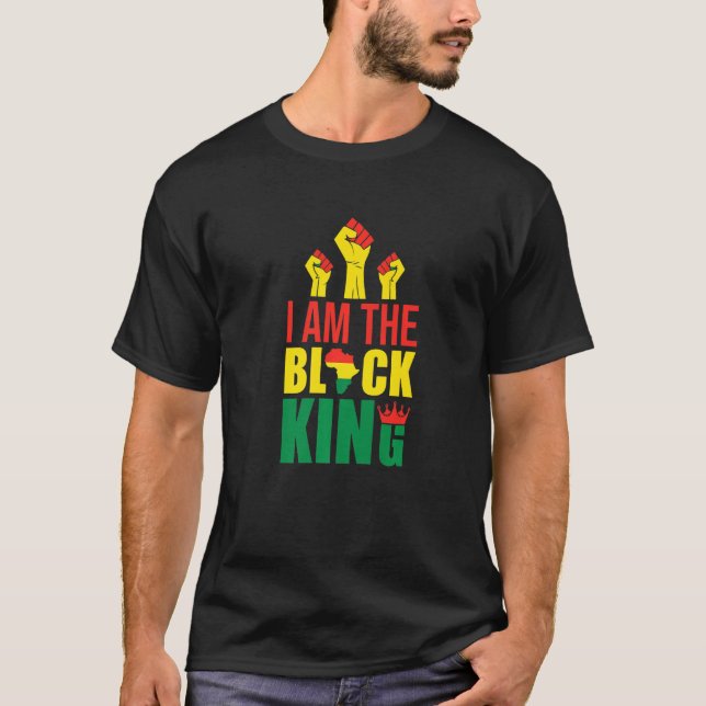 Proud African American: Jag är Black Kung Black H T Shirt (Framsida)