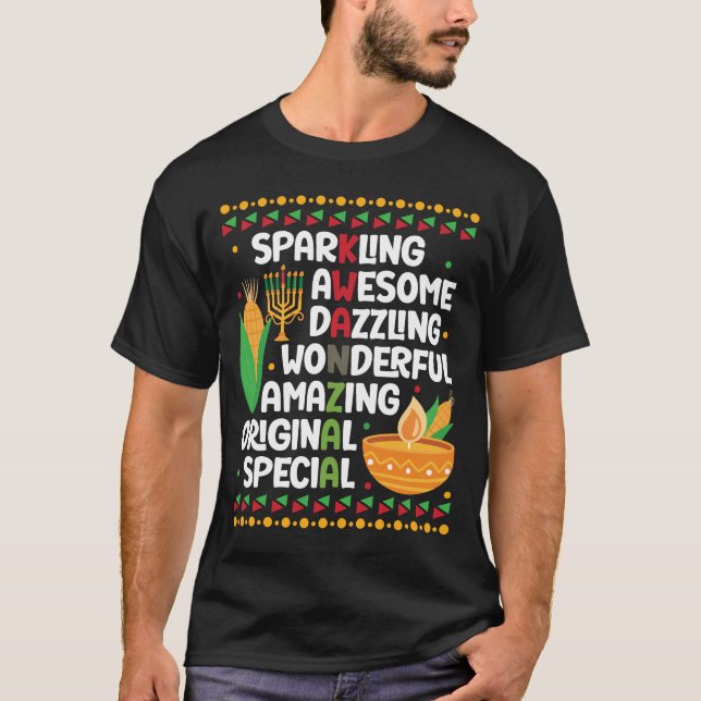 Proud African American Lycklig Kwanzaa T Shirt (Framsida)