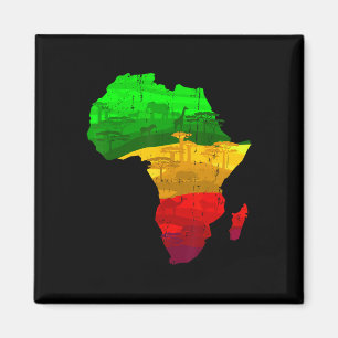 Proud Afrika Karta Grönt Gult Red African Pride Ju Magnet