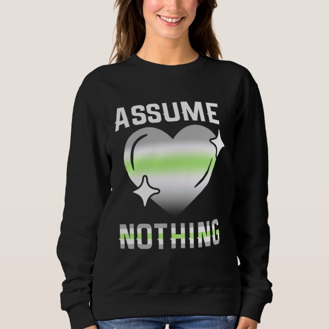 Proud AGENDER Assume Nothing Nonbinary Agender Fla T Shirt (Framsida)