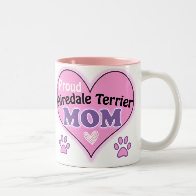 Proud Airedale Terrier Mamma Två-Tonad Mugg (Höger)