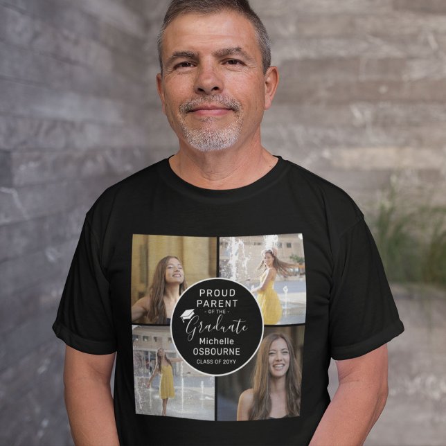 Proud (alla relationer) för fotokollage i Student T Shirt (Skapare uppladdad)