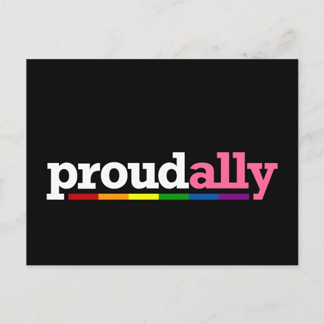 Proud Ally Black-vykort Vykort (Framsida)