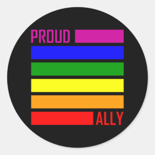 PROUD ALLY FLAGGA LGBT Pride Month LGBTQ Rainbow Runt Klistermärke