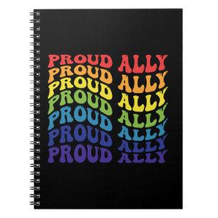 Proud Ally HBT-TQ GAY PRIDE Regnbåge Anteckningsbok
