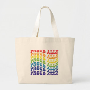 Proud Ally   HBT-TQ   GAY PRIDE   Regnbåge Jumbo Tygkasse