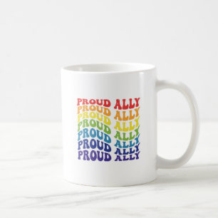 Proud Ally HBT-TQ GAY PRIDE Regnbåge Kaffemugg