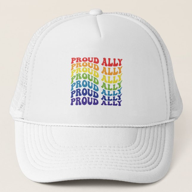 Proud Ally | HBT-TQ | GAY PRIDE | Regnbåge Keps (Framsida)
