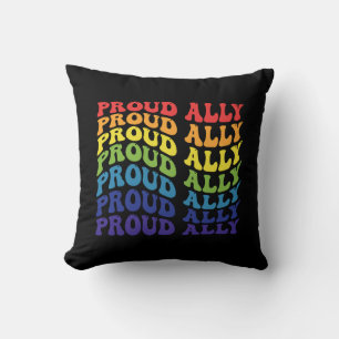 Proud Ally HBT-TQ GAY PRIDE Regnbåge Kudde
