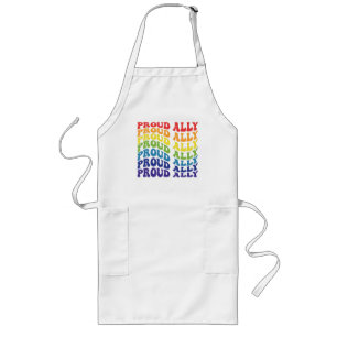 Proud Ally   HBT-TQ   GAY PRIDE   Regnbåge Långt Förkläde