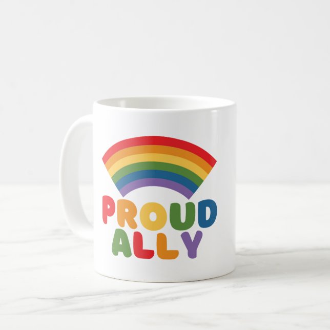 PROUD ALLY - HGBTQ-PRIDE KAFFEMUGG (Framsida vänster)